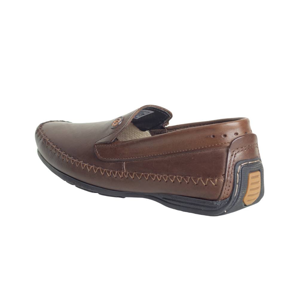 Sapatilha Masculina Em Couro Pegada Marrom Marrom 4