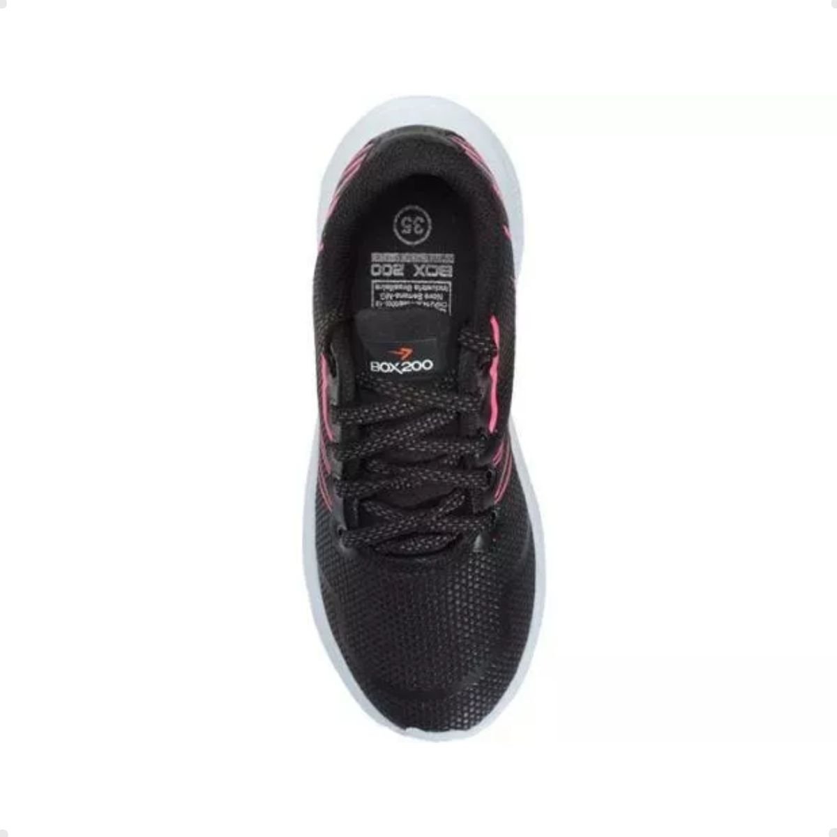 Tênis Feminino Running Box 200 Preto E Rosa Preto 2