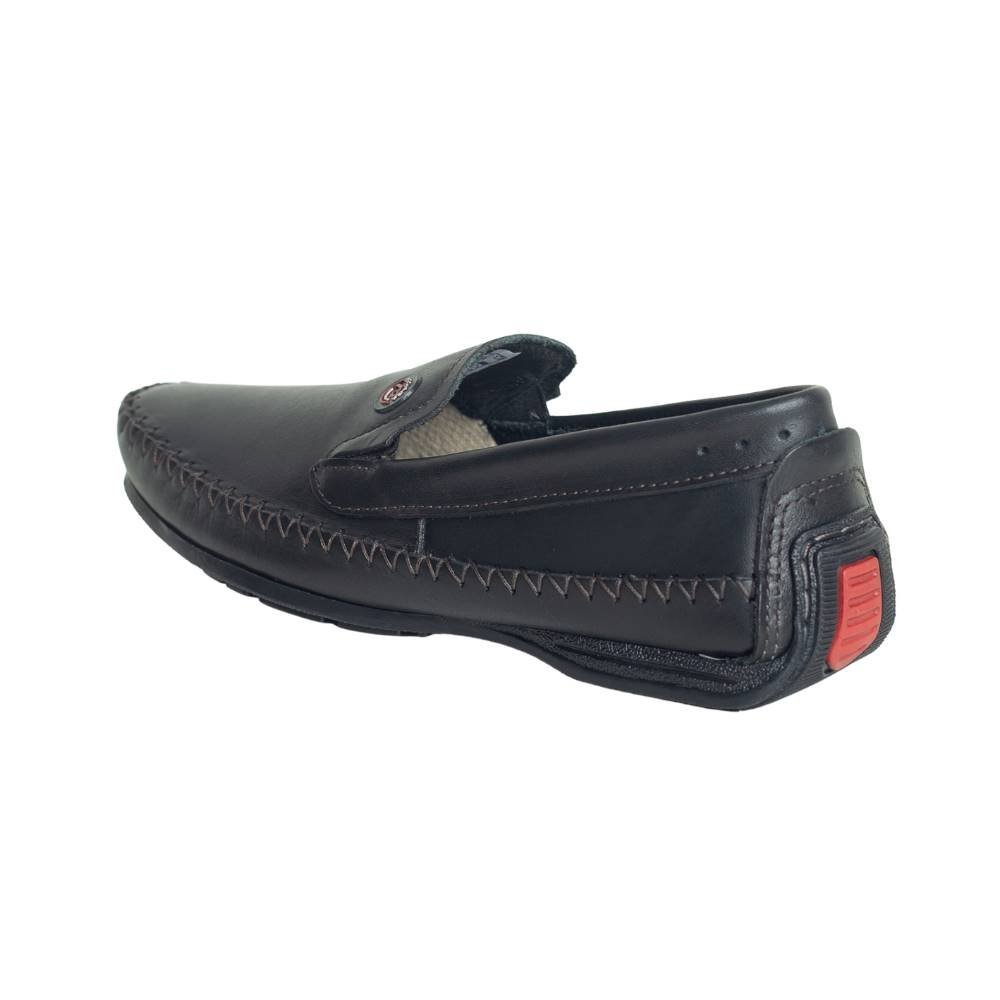 Sapatilha Masculino Em Couro Pegada Preta Preto 4