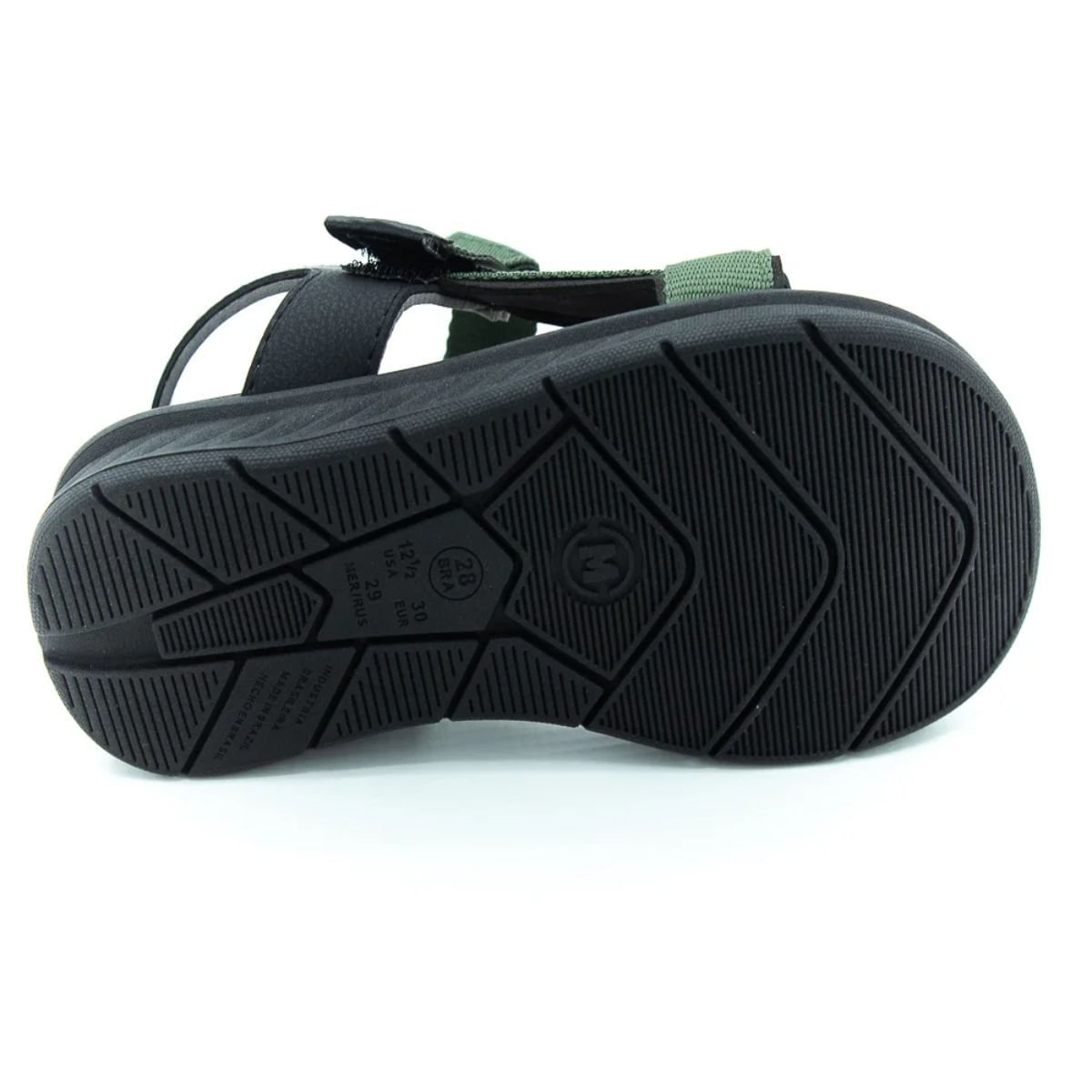 Sandália Infantil Papete Molekinho Preto E Verde Verde 3