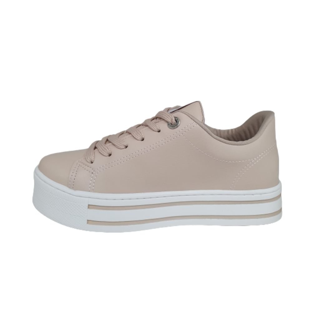Tênis Plataforma Feminino Via Marte Aveia Bege 2