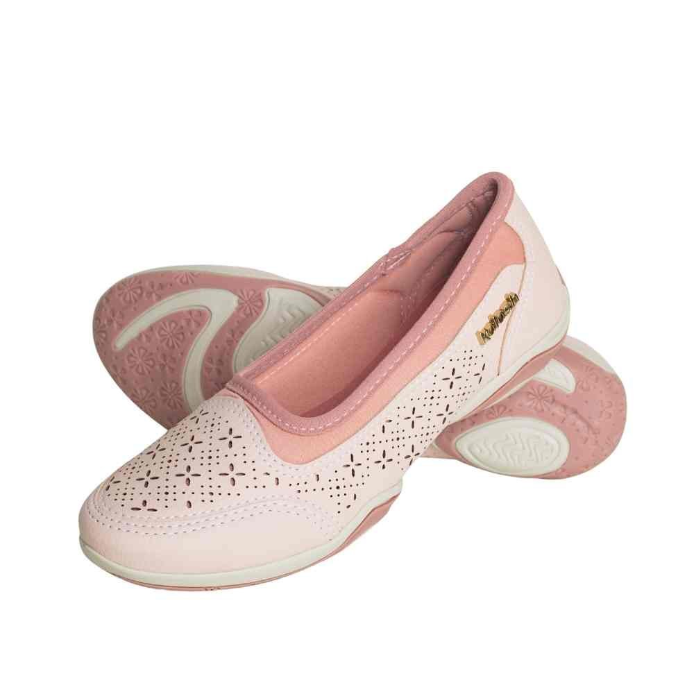 Tênis Moda Feminino Adulto Kolosh Rosa Bege 3