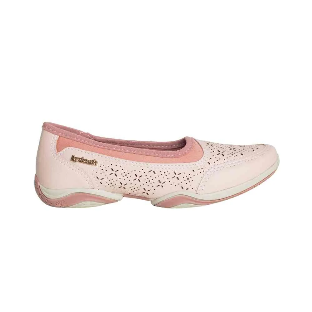 Tênis Moda Feminino Adulto Kolosh Rosa Bege 5
