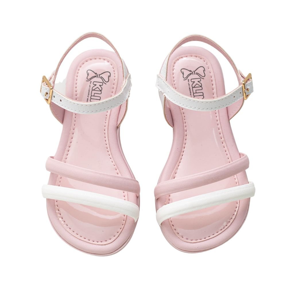 Sandalia Inf Rasteira Klin 177.073000-3403 Branco/Rosa 2