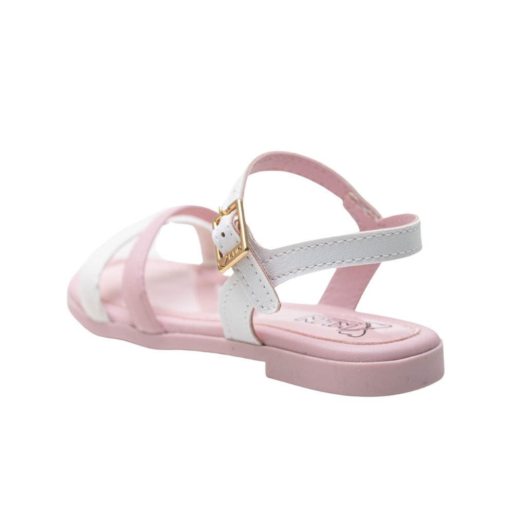 Sandalia Inf Rasteira Klin 177.073000-3403 Branco/Rosa 4