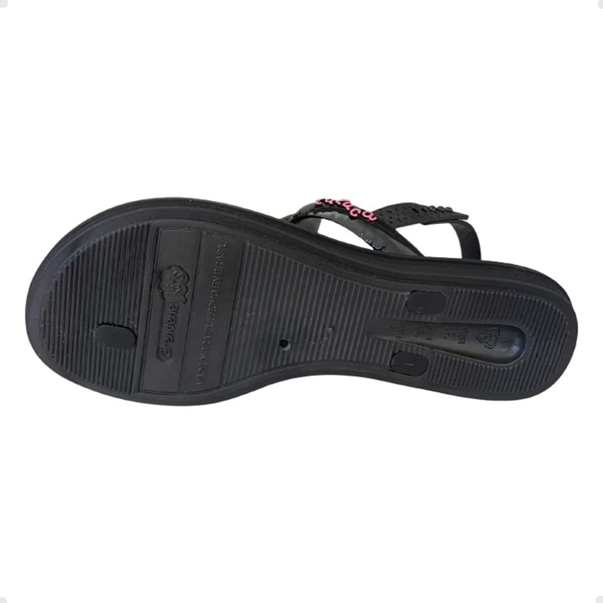 Sandália Infantil Rasteira Grendene Preta Preto 2