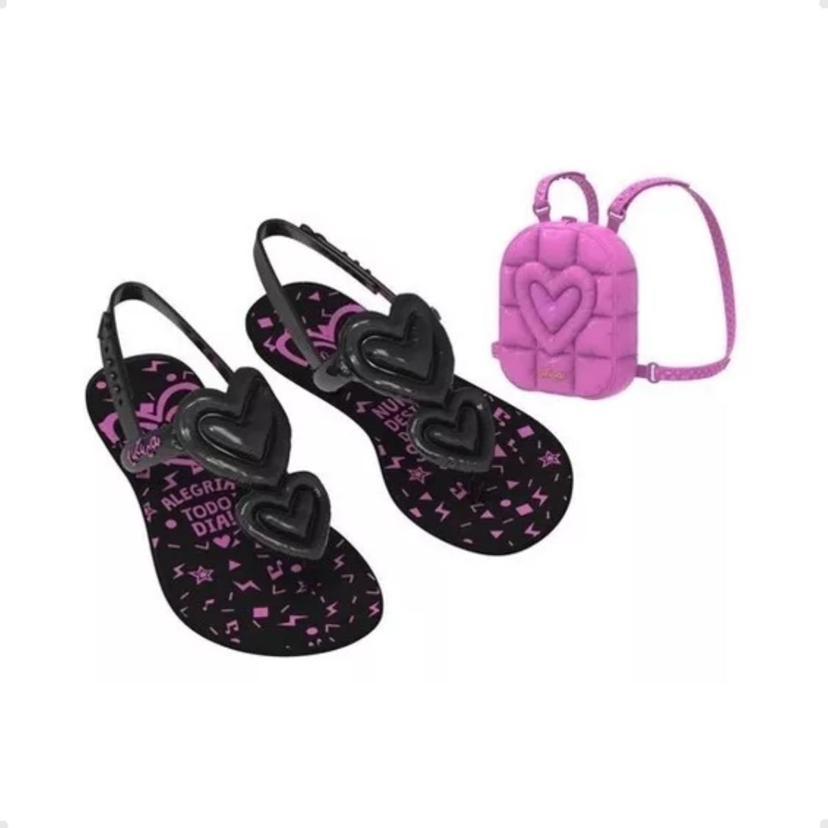 Sandália Infantil Rasteira Grendene Preta Preto 3