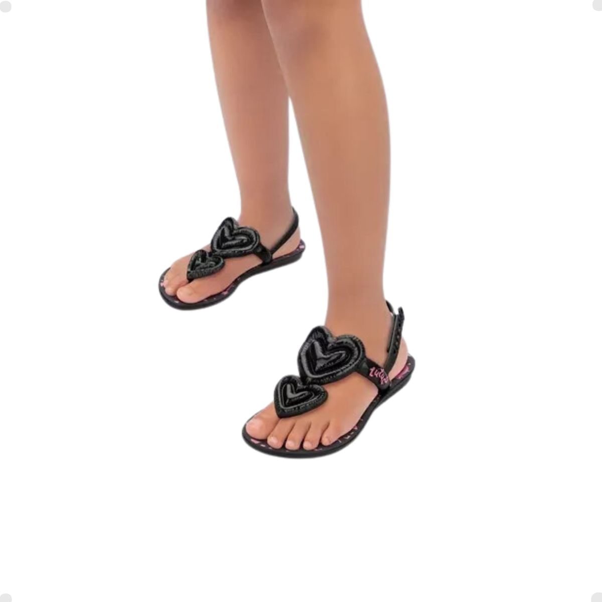 Sandália Infantil Rasteira Grendene Preta Preto 4