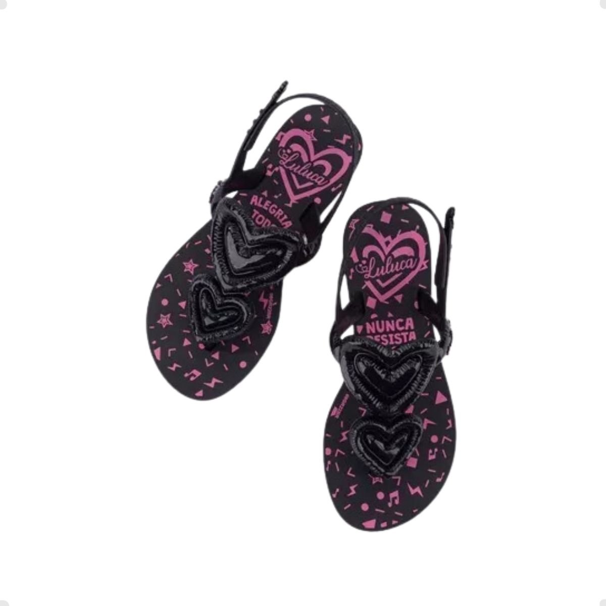 Sandália Infantil Rasteira Grendene Preta Preto 5