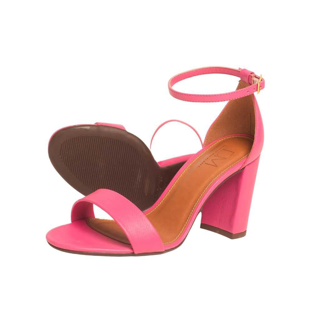 Sandália Feminina Salto Médio Grosso Dayane Magalhães Rosa Rosa 3