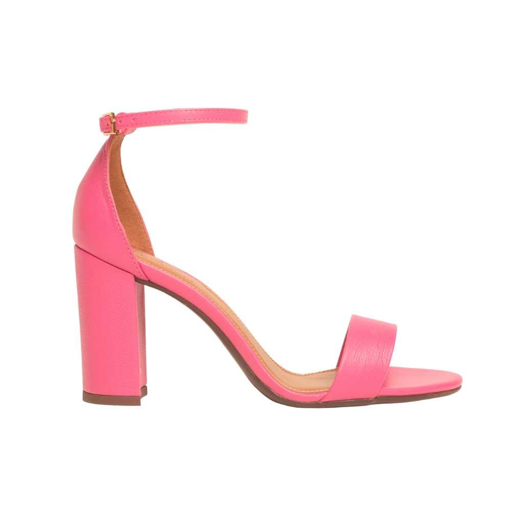 Sandália Feminina Salto Médio Grosso Dayane Magalhães Rosa Rosa 5