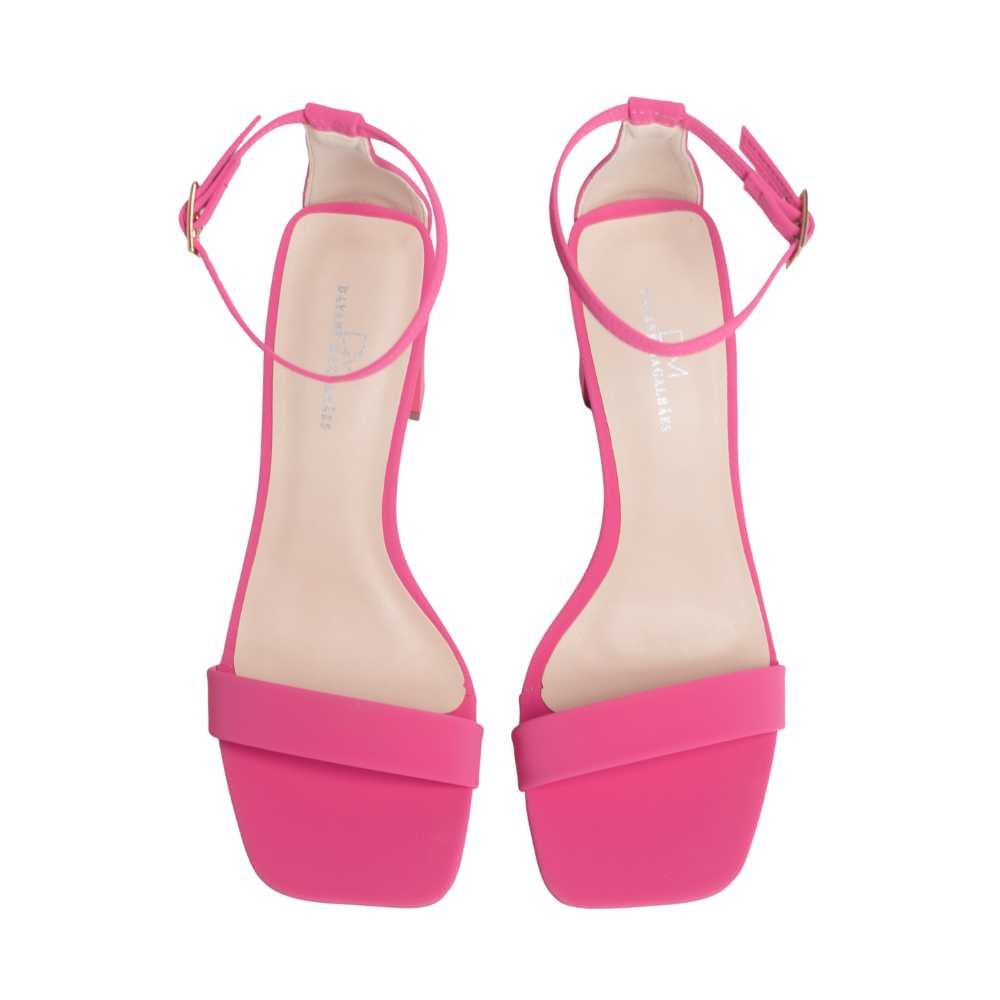 Sandália Feminina Salto Alto Grosso Dayane Magalhães Rosa Rosa 2