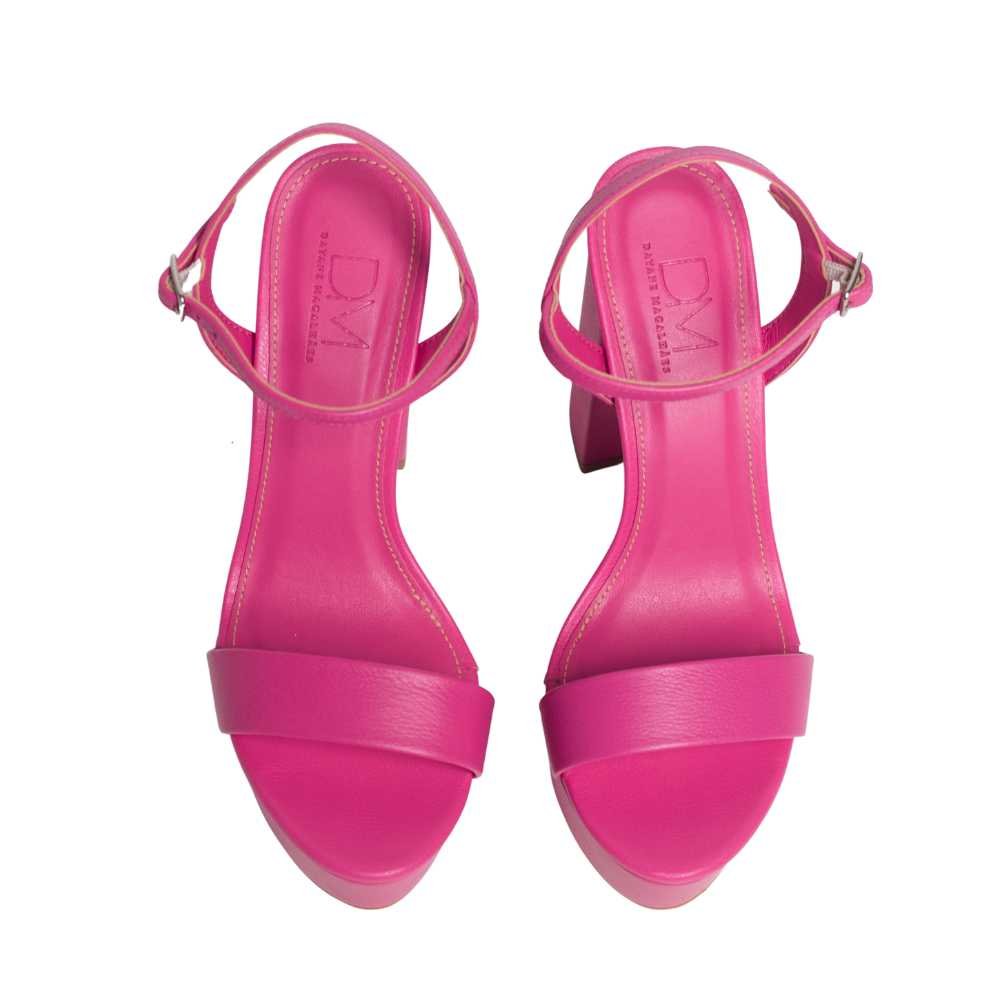 Sandália Feminina Salto Alto Grosso Dayane Magalhães Rosa Rosa 2