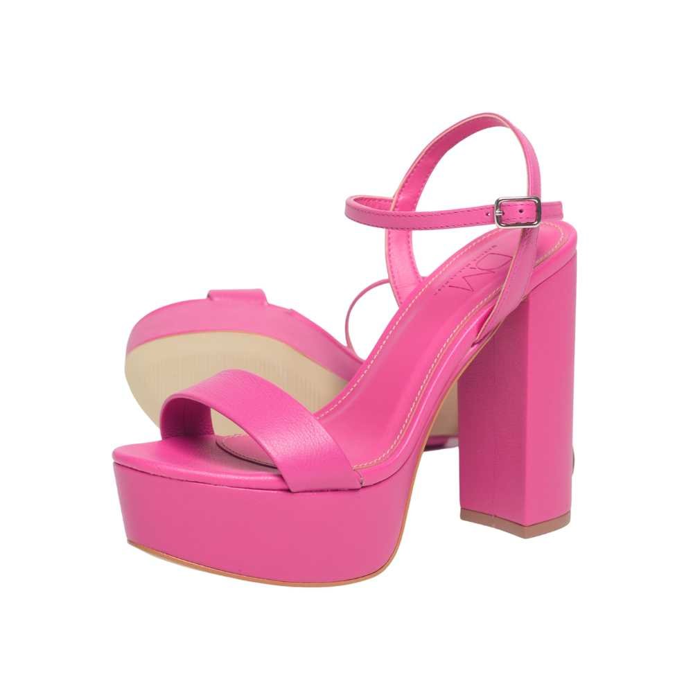 Sandália Feminina Salto Alto Grosso Dayane Magalhães Rosa Rosa 3