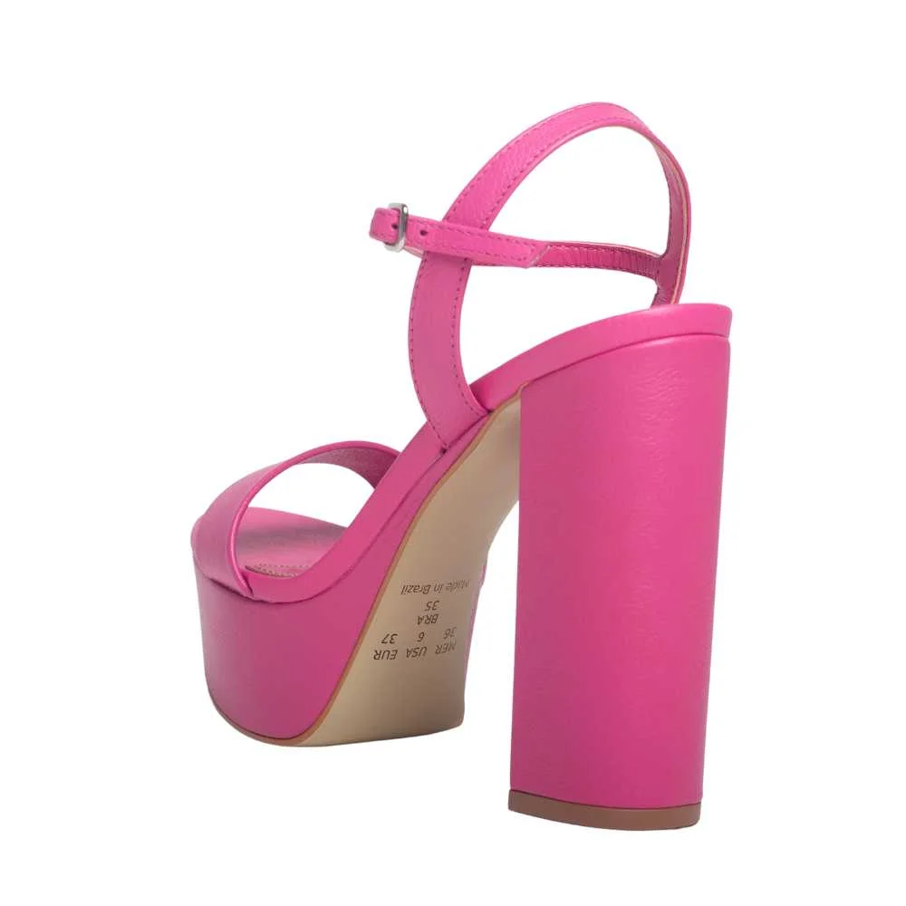 Sandália Feminina Salto Alto Grosso Dayane Magalhães Rosa Rosa 4