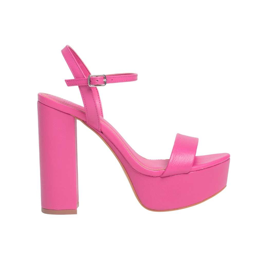 Sandália Feminina Salto Alto Grosso Dayane Magalhães Rosa Rosa 5