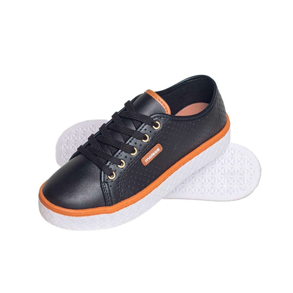Tênis Moda Casual Feminino Moleca Preto Preto 3