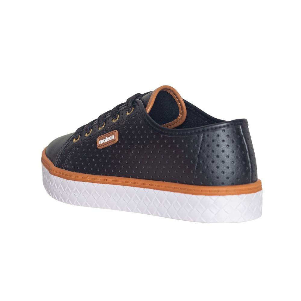 Tênis Moda Casual Feminino Moleca Preto Preto 4