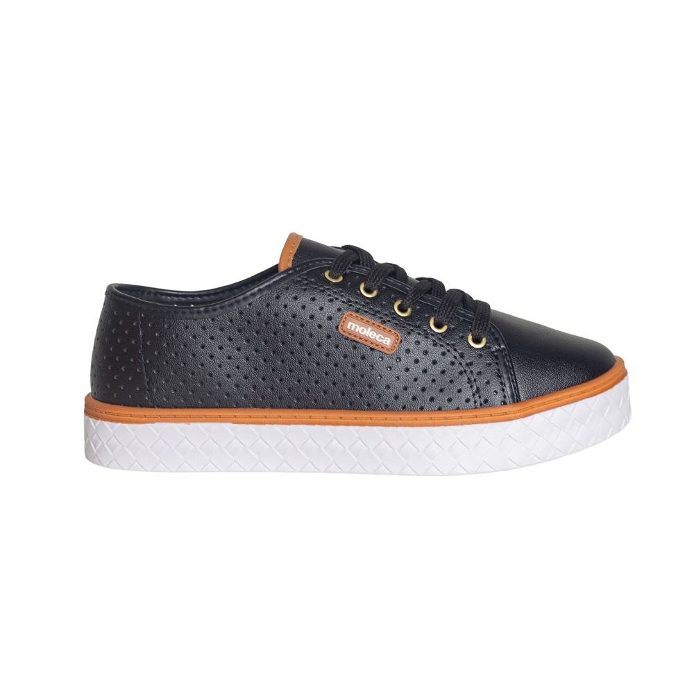 Tênis Moda Casual Feminino Moleca Preto Preto 5