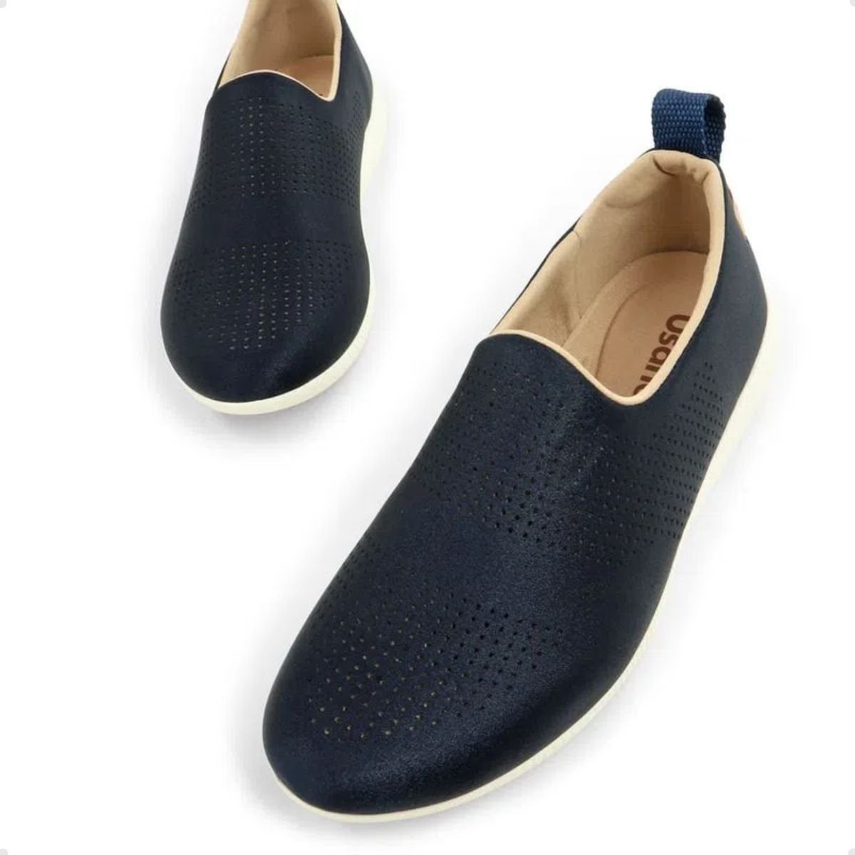 Tênis Moda Feminino Usaflex Slip On Azul Azul Marinho 4