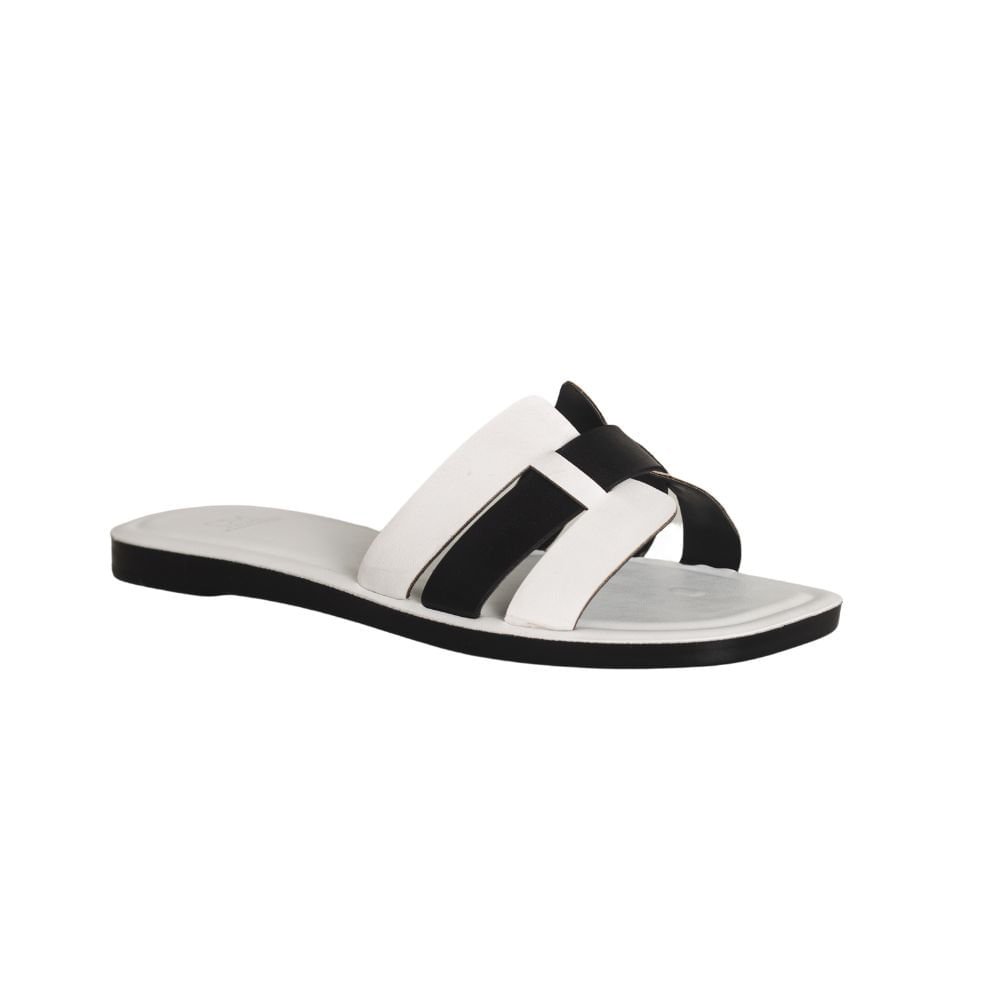 Rasteira Feminina Verena Dayane Magalhães Branca E Preta Branco 6