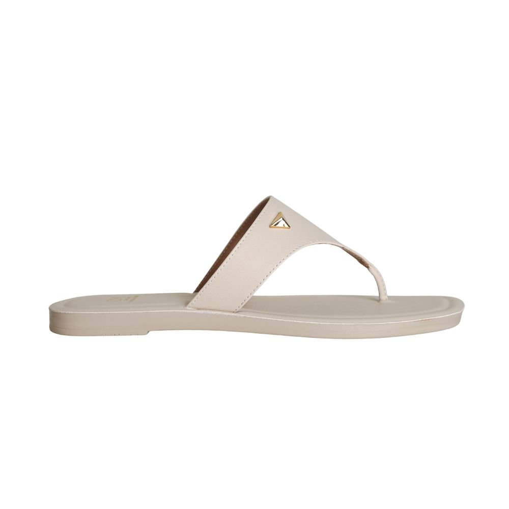 Rasteira Flat Dayane Magalhães Paparazzi Off White Cinza 1