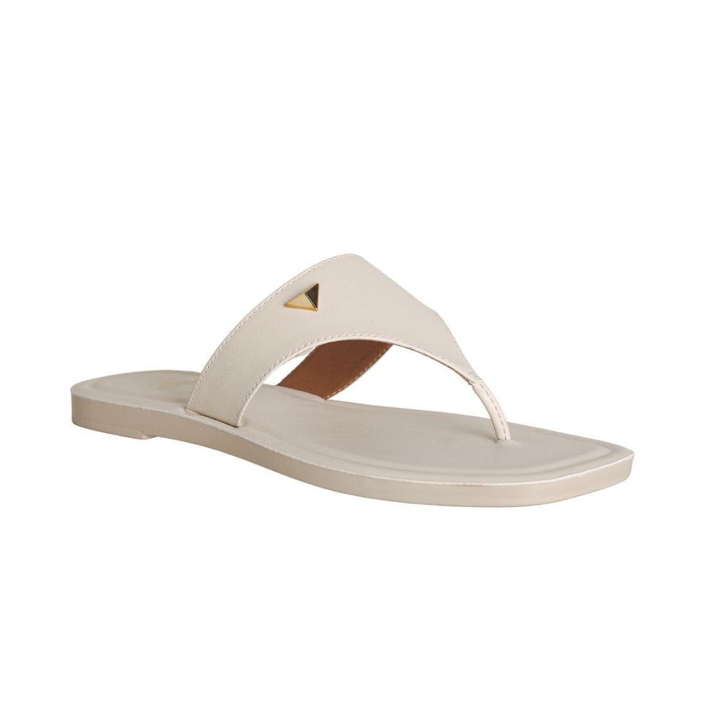 Rasteira Flat Dayane Magalhães Paparazzi Off White Cinza 2