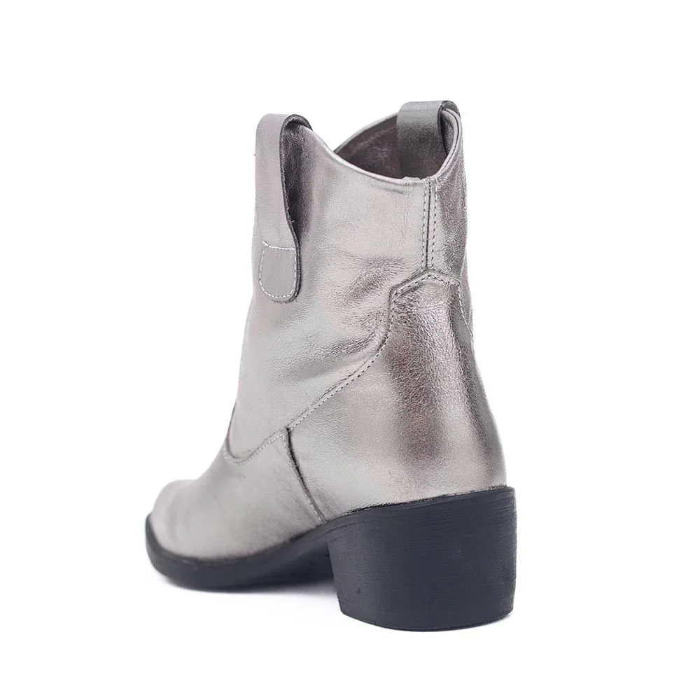 Bota Feminina Country Couro Dayane Magalhães Prata Prata 3