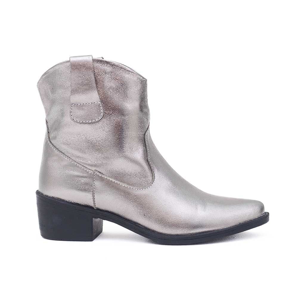 Bota Feminina Country Couro Dayane Magalhães Prata Prata 4