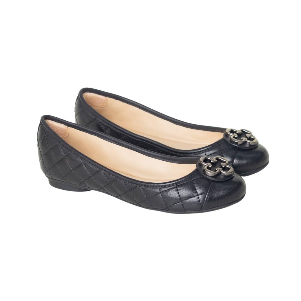 Sapatilha Bico Redondo Feminina Capodarte Preta Preto 1