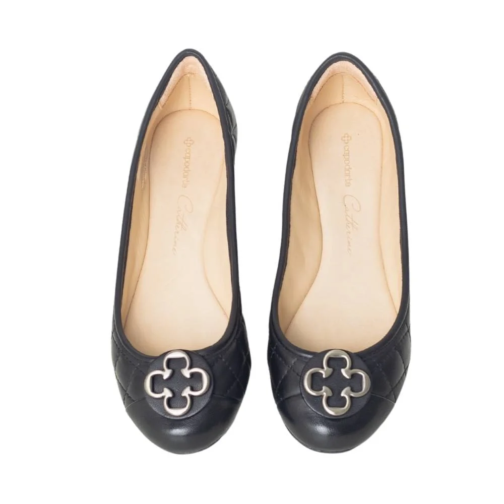 Sapatilha Bico Redondo Feminina Capodarte Preta Preto 2