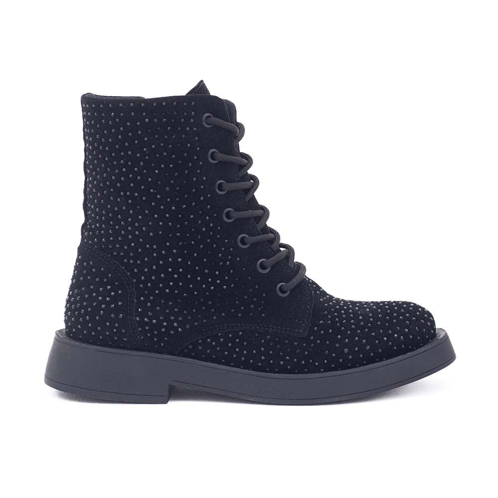 Bota Coturno Feminina Camurça Com Brilho Dayane Magalhães Preto 4