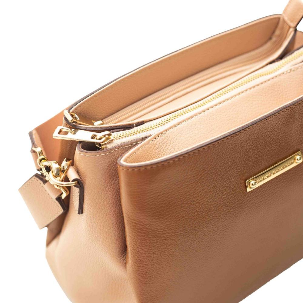 Bolsa Feminina Transversal Dayane Magalhães Marrom E Bege Marrom 2