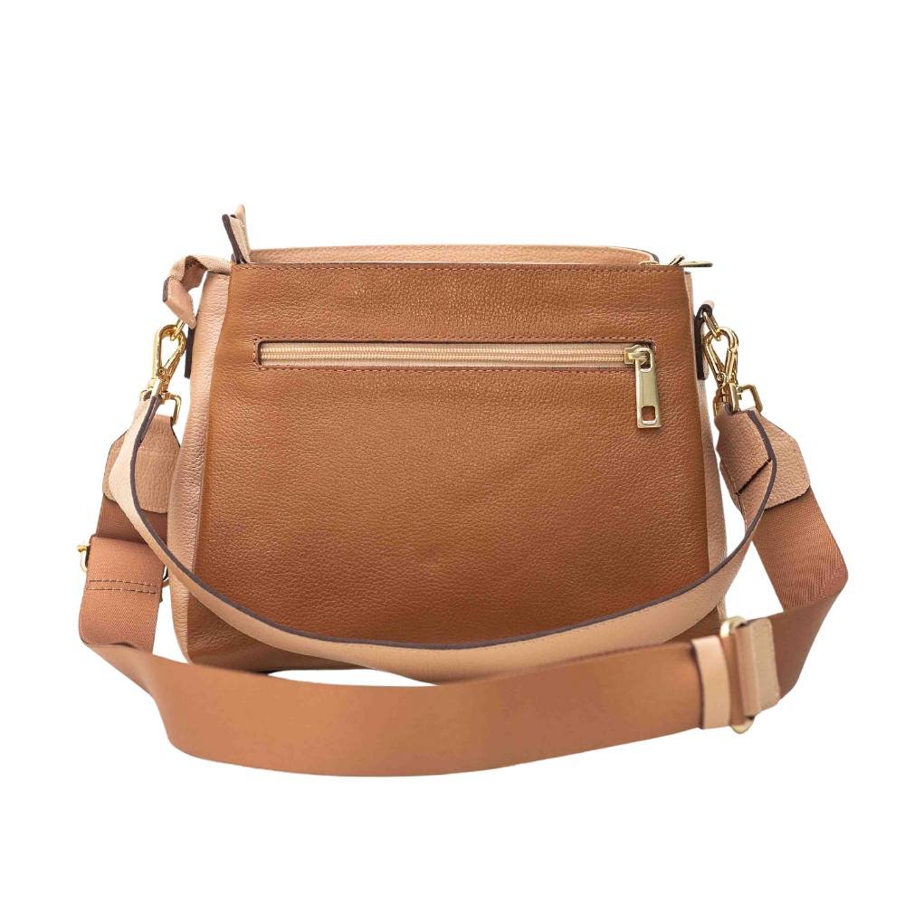 Bolsa Feminina Transversal Dayane Magalhães Marrom E Bege Marrom 3