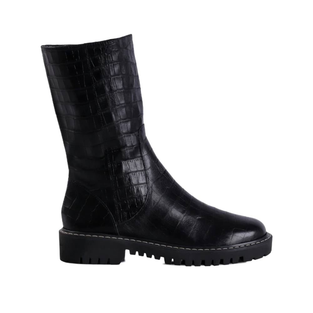 Bota Feminina Luiza Barcelos Croco Preta Preto 12