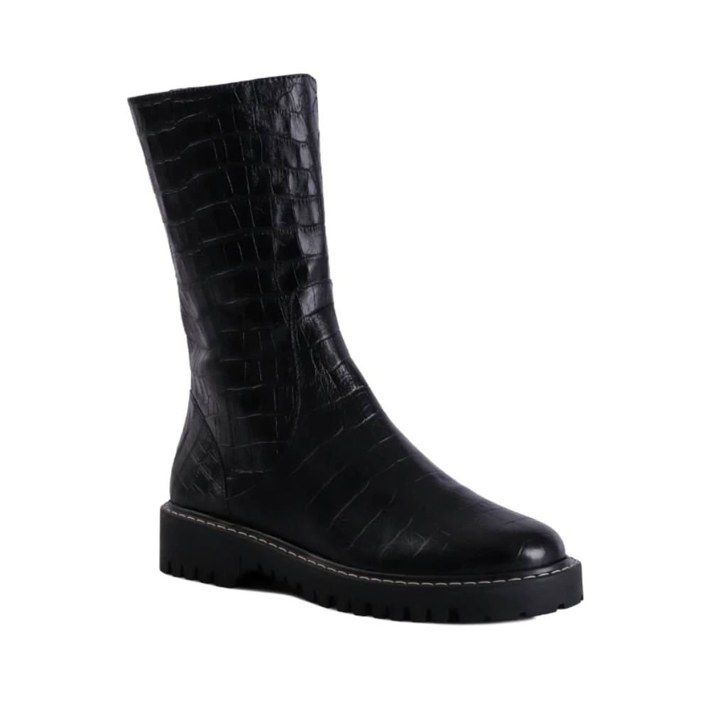 Bota Feminina Luiza Barcelos Croco Preta Preto 7