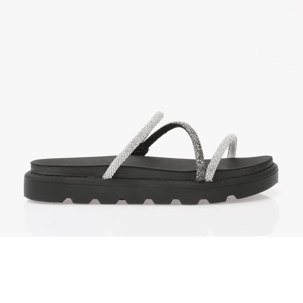 Tamanco Feminino Papete Vizzano Strass Preto Preto 4