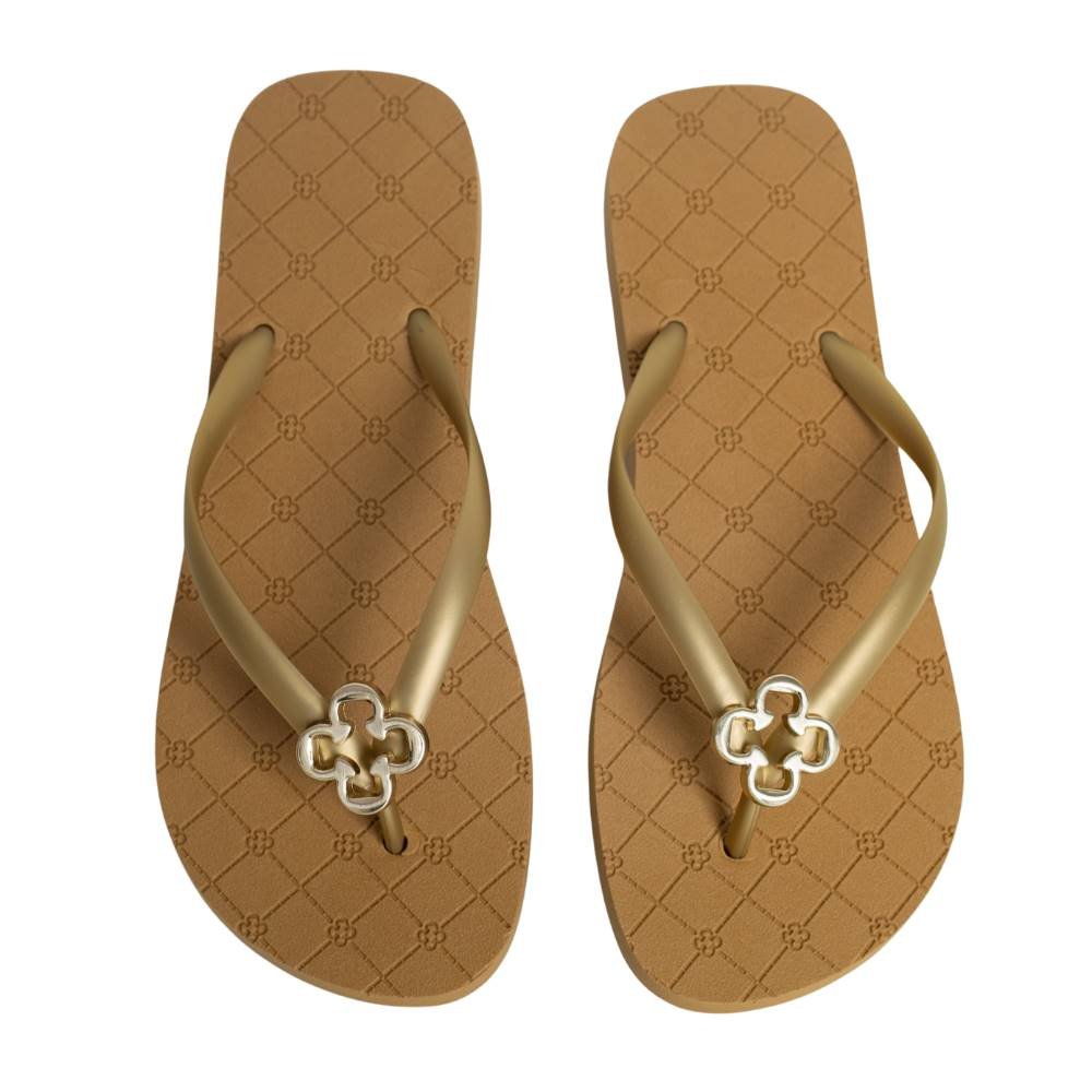 Chinelo Feminino Adulto Dedo Capodarte Dourado Dourado 2