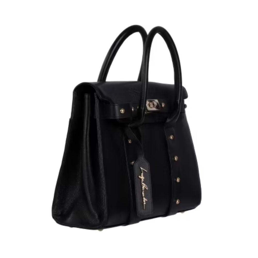 Bolsa Feminina Grande Faixa Com Passantes Luiza Barcelos Preta