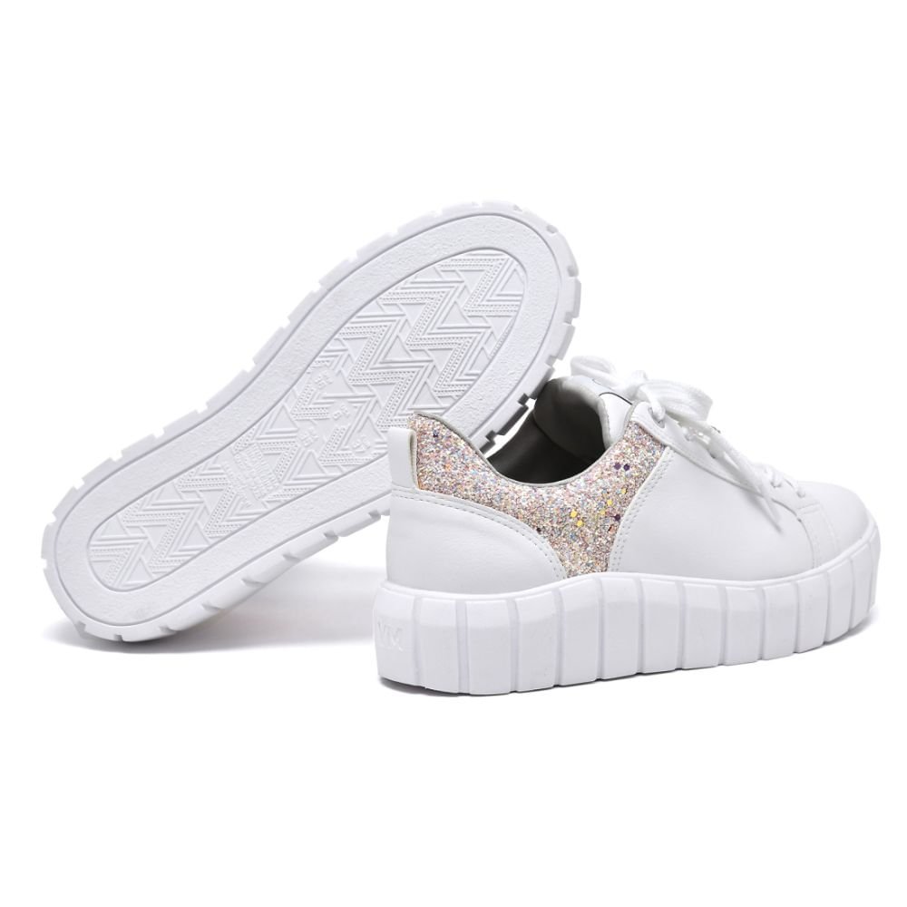 Tênis Moda Casual Feminino Via Marte Branco Branco 3