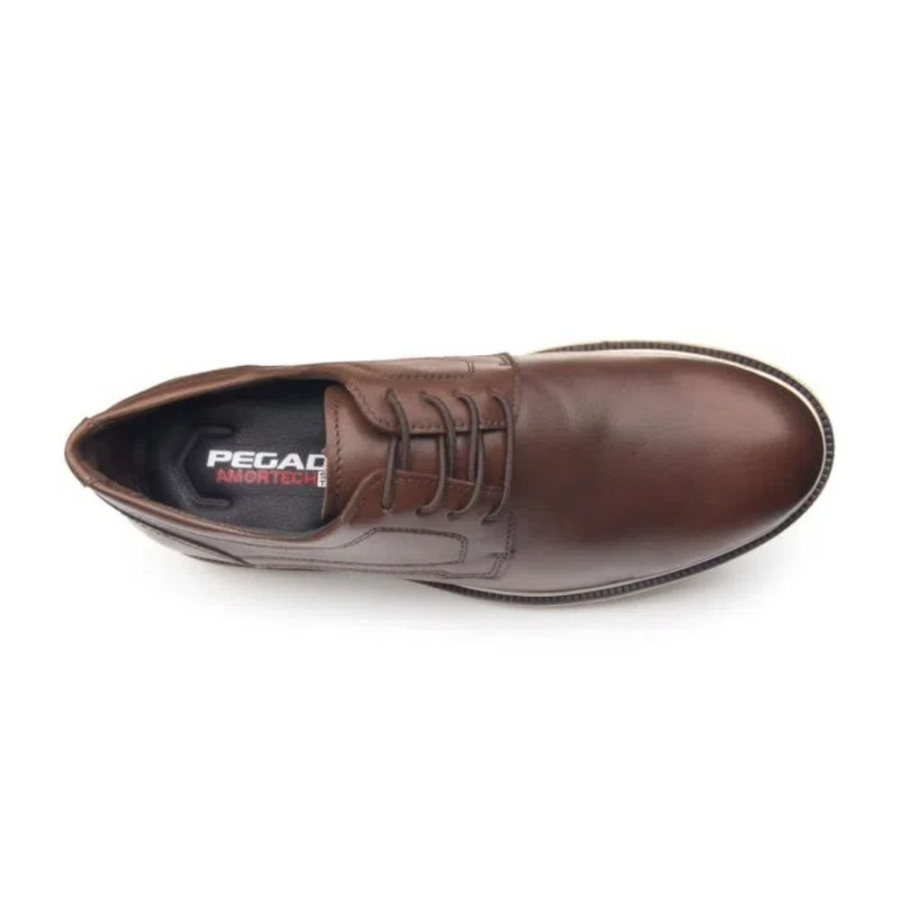 Sapato Masculino Esporte Fino Em Couro Pegada Pinhão Marrom 2