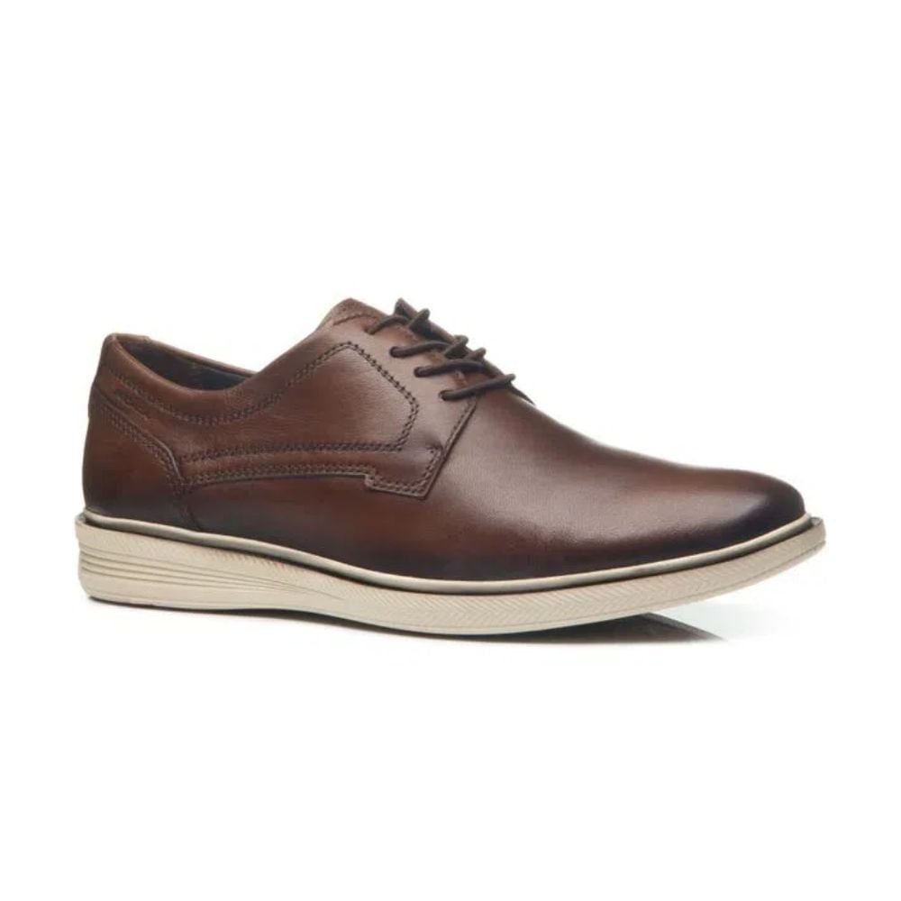 Sapato Masculino Esporte Fino Em Couro Pegada Pinhão Marrom 4