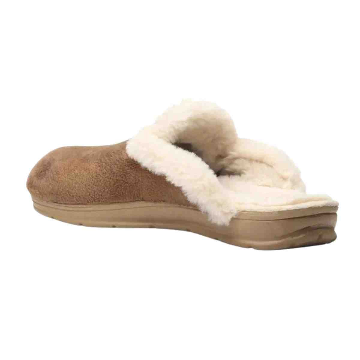 Pantufa Feminino Fechado Pegada Em Tecido Marrom Marrom 5