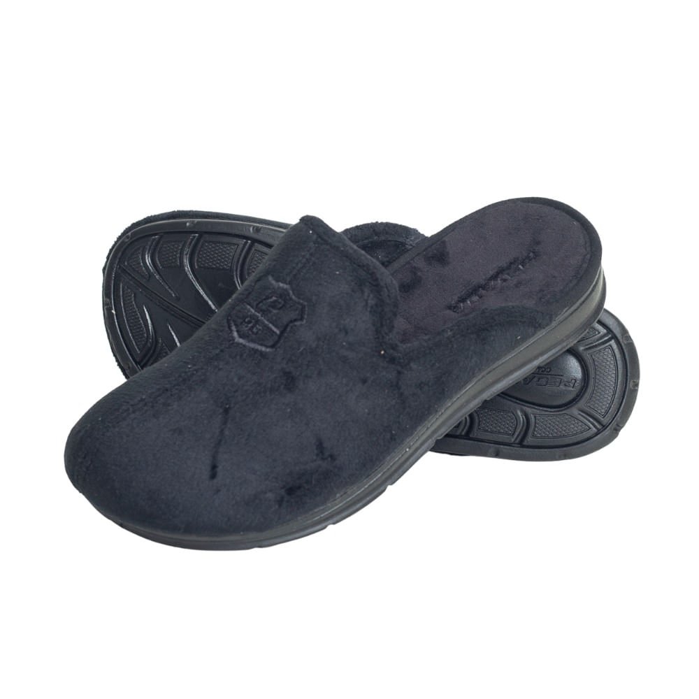 Pantufa Masculina Adulta Pegada Preta Preto 3
