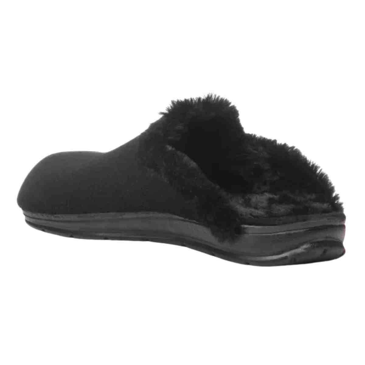 Pantufa Feminina Fechado Pegada Em Tecido Preta Preto 5