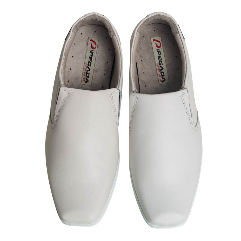 Sapato Social Pegada Esporte Fino Couro Masculino 5050 Branco 2