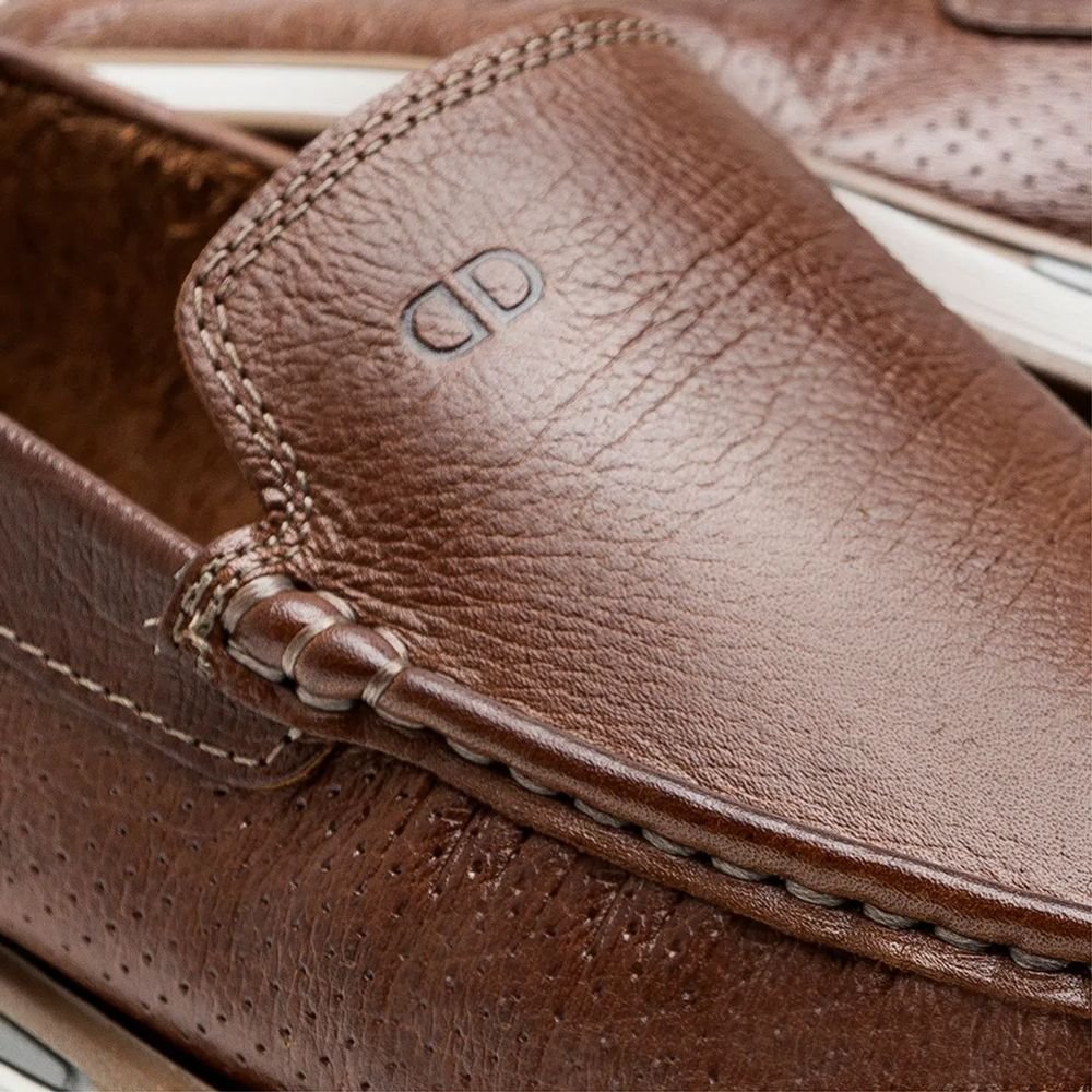 Sapato Mocassim Masculino Democrata Denim Flow Conhaque Multicores 6