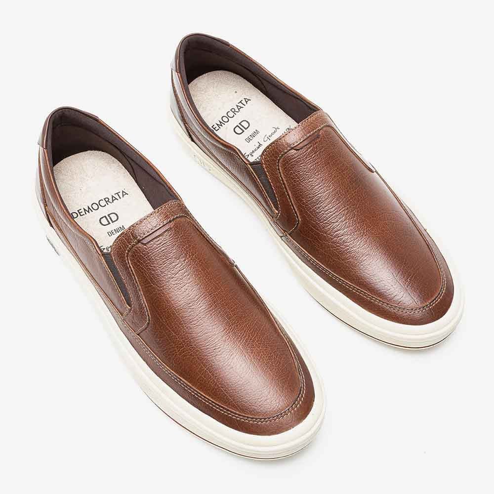 Sapatênis Democrata Slip On Marrom 5050 Marrom 5