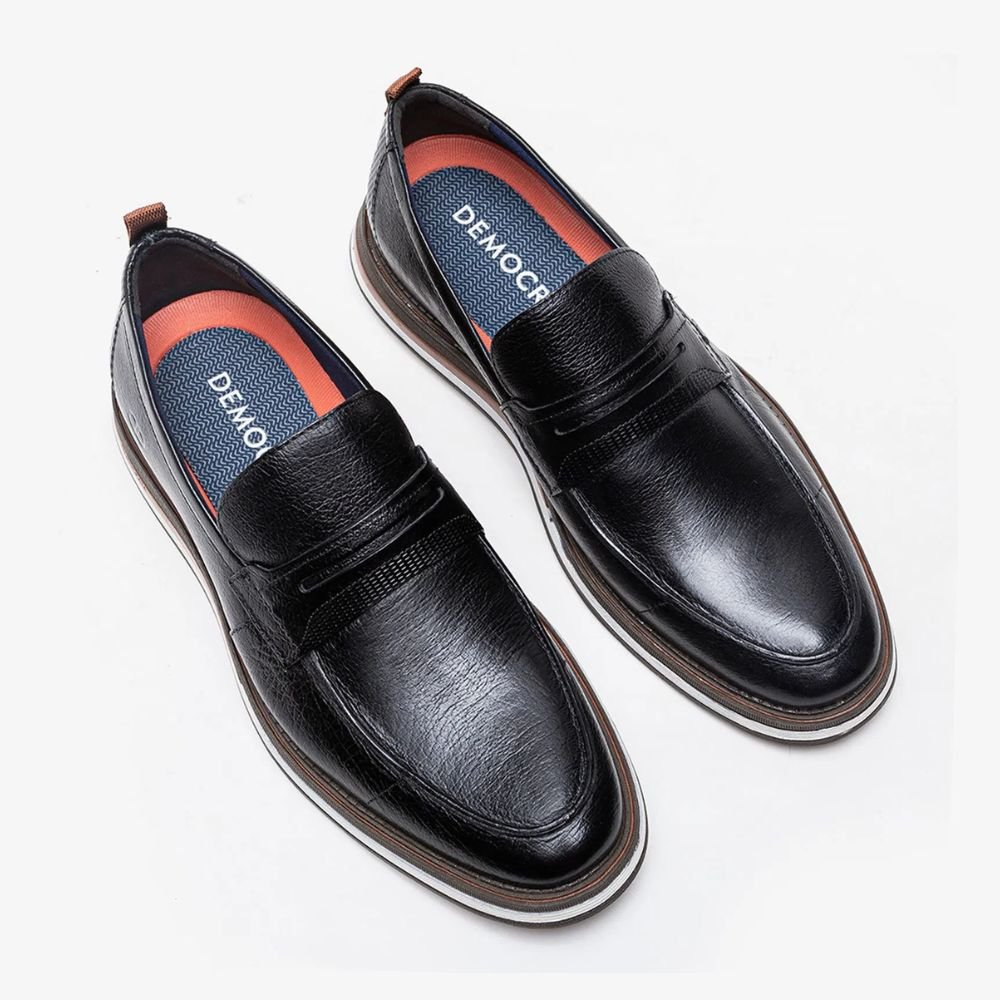 Sapato Masculino Esporte Fino Democrata Metropolitan Type Preto Preto 2