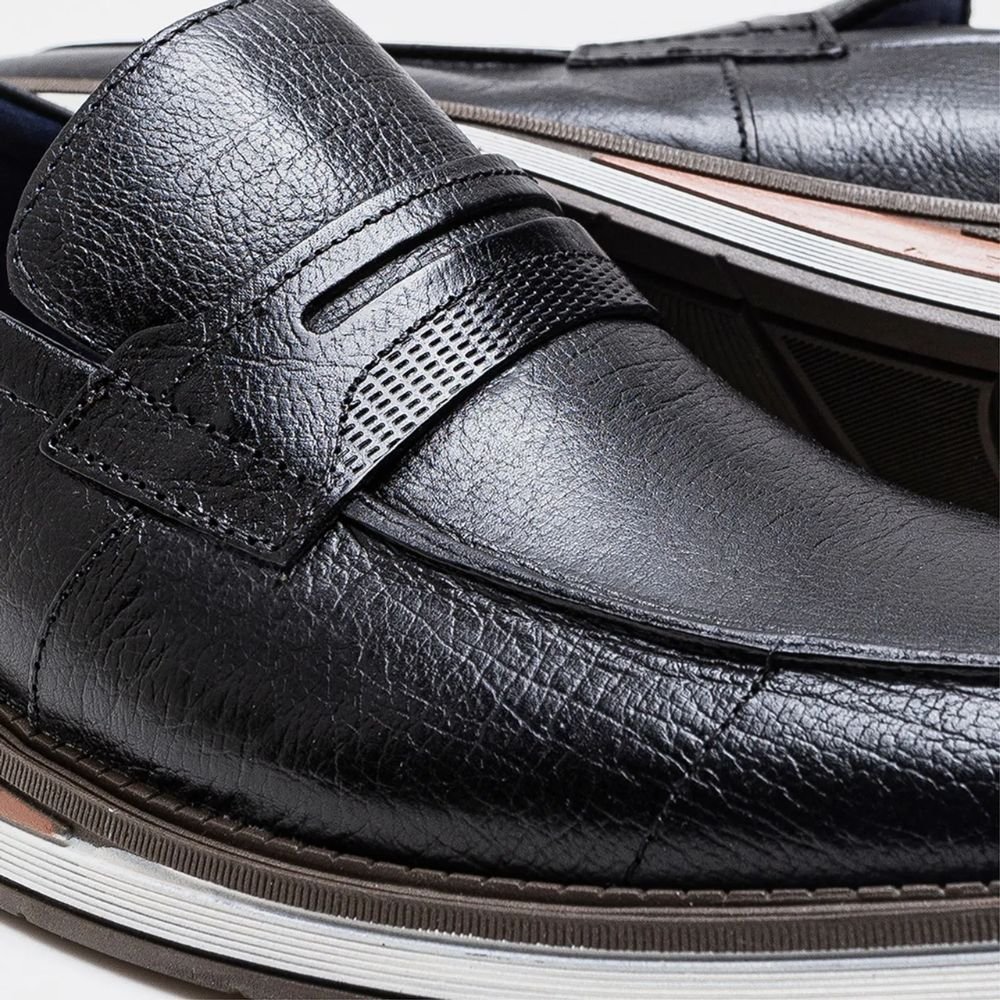 Sapato Masculino Esporte Fino Democrata Metropolitan Type Preto Preto 3